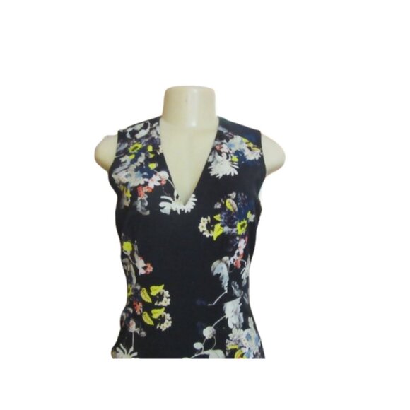 Erdem England Black Floral Sleeveless Fitted Dress Size 4 - Picture 2 of 6